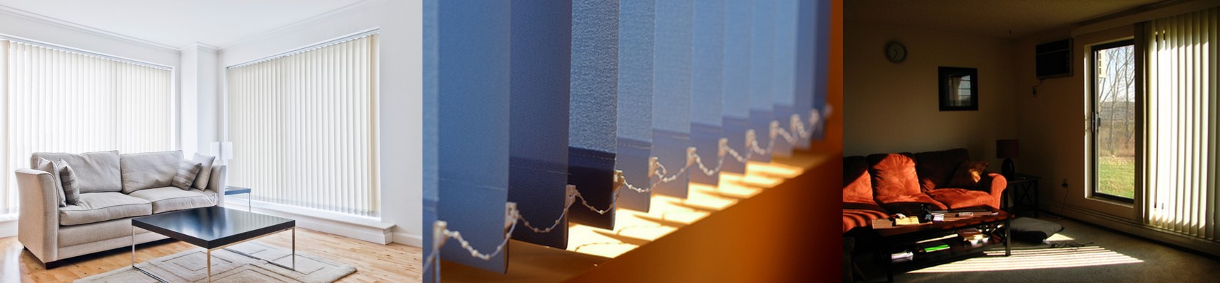 Stylish and inexpensive slatted blinds suitable for large window areas